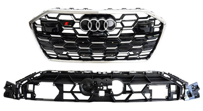 RS-style front grille (2024- , gray with chrome) for Audi A6 C8 2018- - image 4