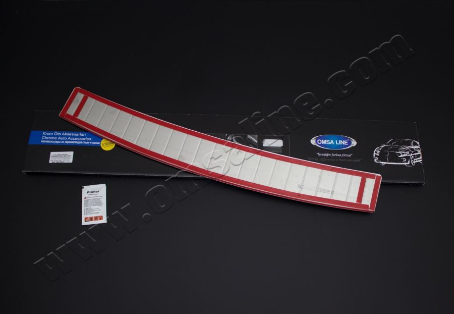 Rear bumper protector OmsaLine (SW, stainless steel) for Skoda Rapid 2012-2019 - image 3