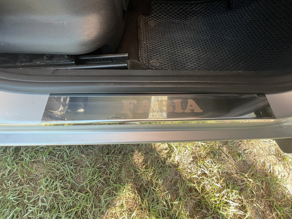 Carmos Door Sill Protectors (4 pcs, Stainless Steel) for Skoda Fabia 2000-2007 - image 5