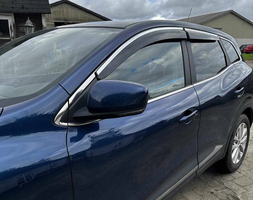 Window Deflectors with Chrome Trim (4 pcs, Sunplex Chrome) for Renault Kadjar 2015-2022 - image 1