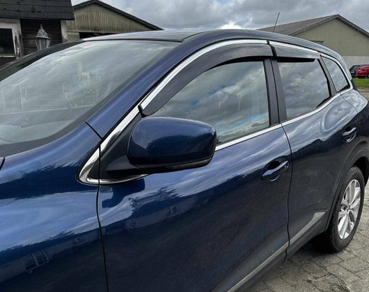 Window Deflectors with Chrome Trim (4 pcs, Sunplex Chrome) for Renault Kadjar 2015-2022 - image 1