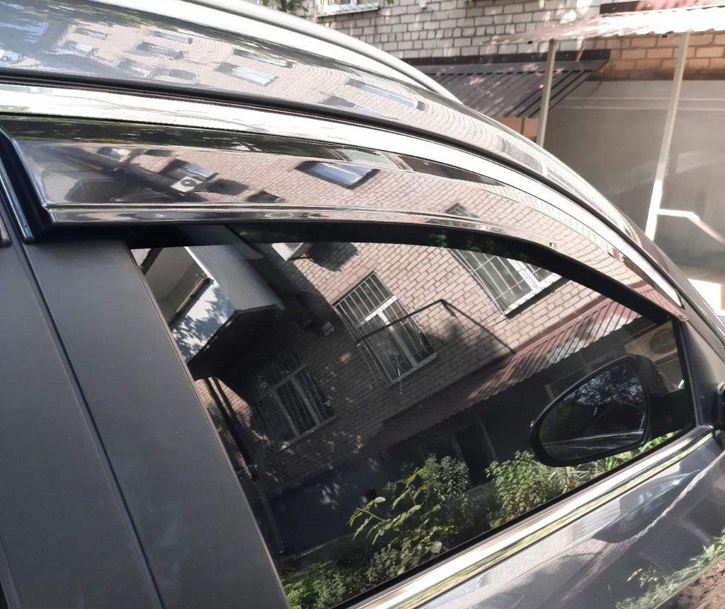 Window Deflectors with Chrome Trim (4 pcs, Sunplex Chrome) for Hyundai Tucson TL 2016-2021 - image 3