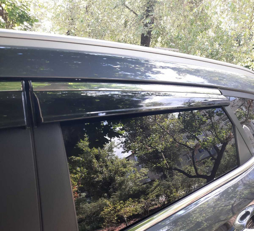 Window Deflectors with Chrome Trim (4 pcs, Sunplex Chrome) for Hyundai Tucson TL 2016-2021 - image 2