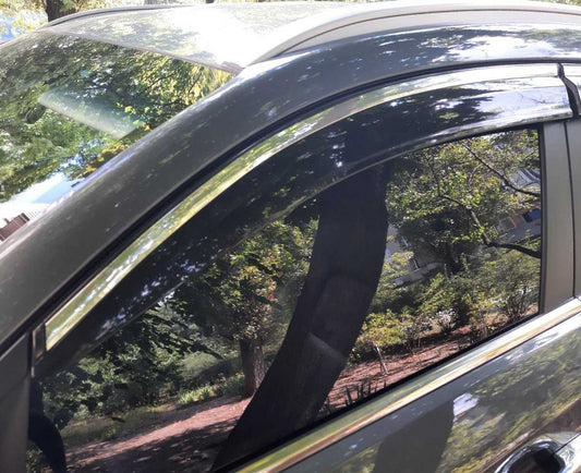 Window Deflectors with Chrome Trim (4 pcs, Sunplex Chrome) for Hyundai Tucson TL 2016-2021 - image 1