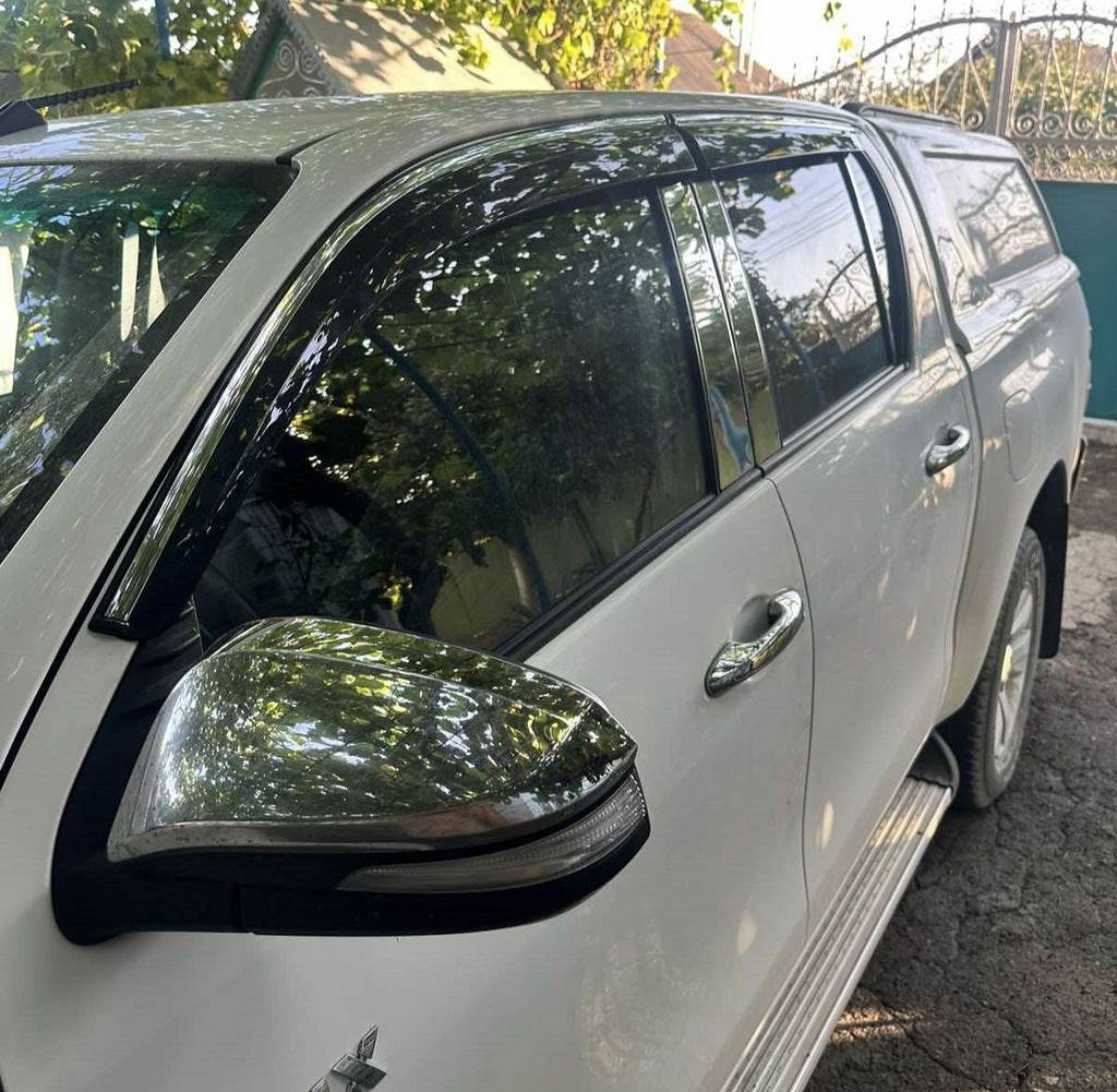 Windshields with chrome (4 pcs, Sunplex Chrome) for Toyota Hilux 2015↗ - Reelken Auto