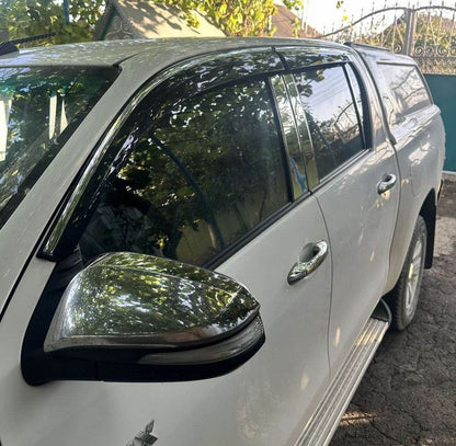 Windshields with chrome (4 pcs, Sunplex Chrome) for Toyota Hilux 2015↗ - Reelken Auto