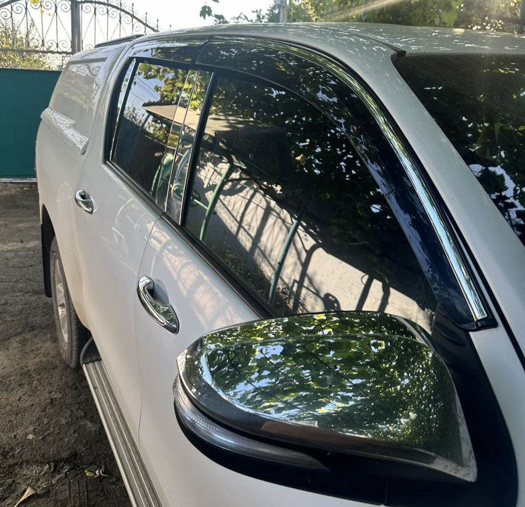 Windshields with chrome (4 pcs, Sunplex Chrome) for Toyota Hilux 2015↗ - Reelken Auto