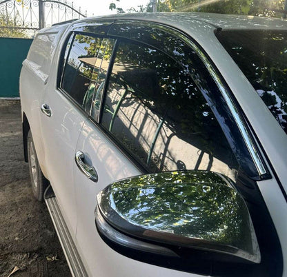 Windshields with chrome (4 pcs, Sunplex Chrome) for Toyota Hilux 2015↗ - Reelken Auto