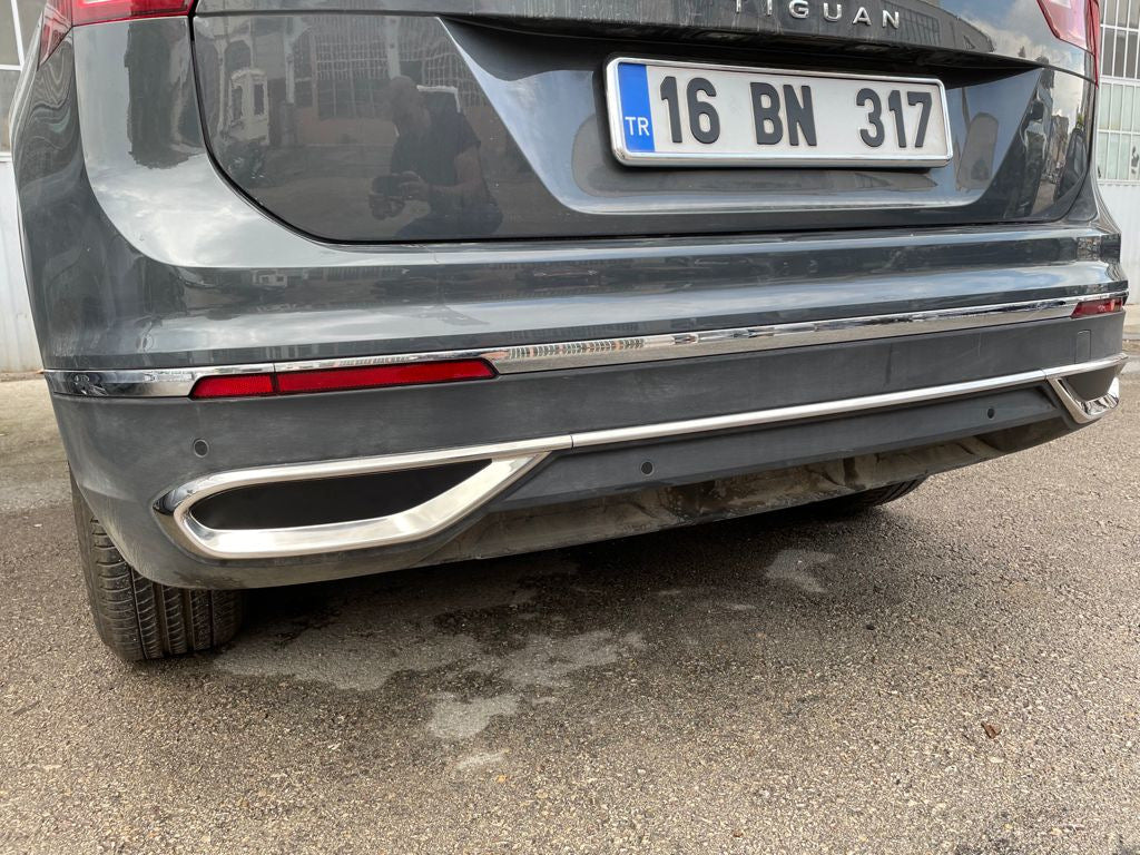 Exhaust Tip Covers Imitation 2020+ (3 pcs, stainless steel) for Volkswagen Tiguan 2016-2023 - image 4