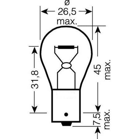 Indicator lamp Osram 7506 P21W 12V 21W BA15s - Reelken Auto