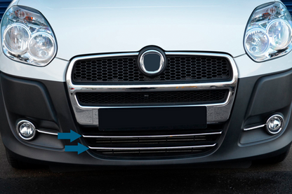 Lower grille trim (2010-2015, 2 pcs, stainless steel) for Fiat Doblo II 2010-2022 - image 2