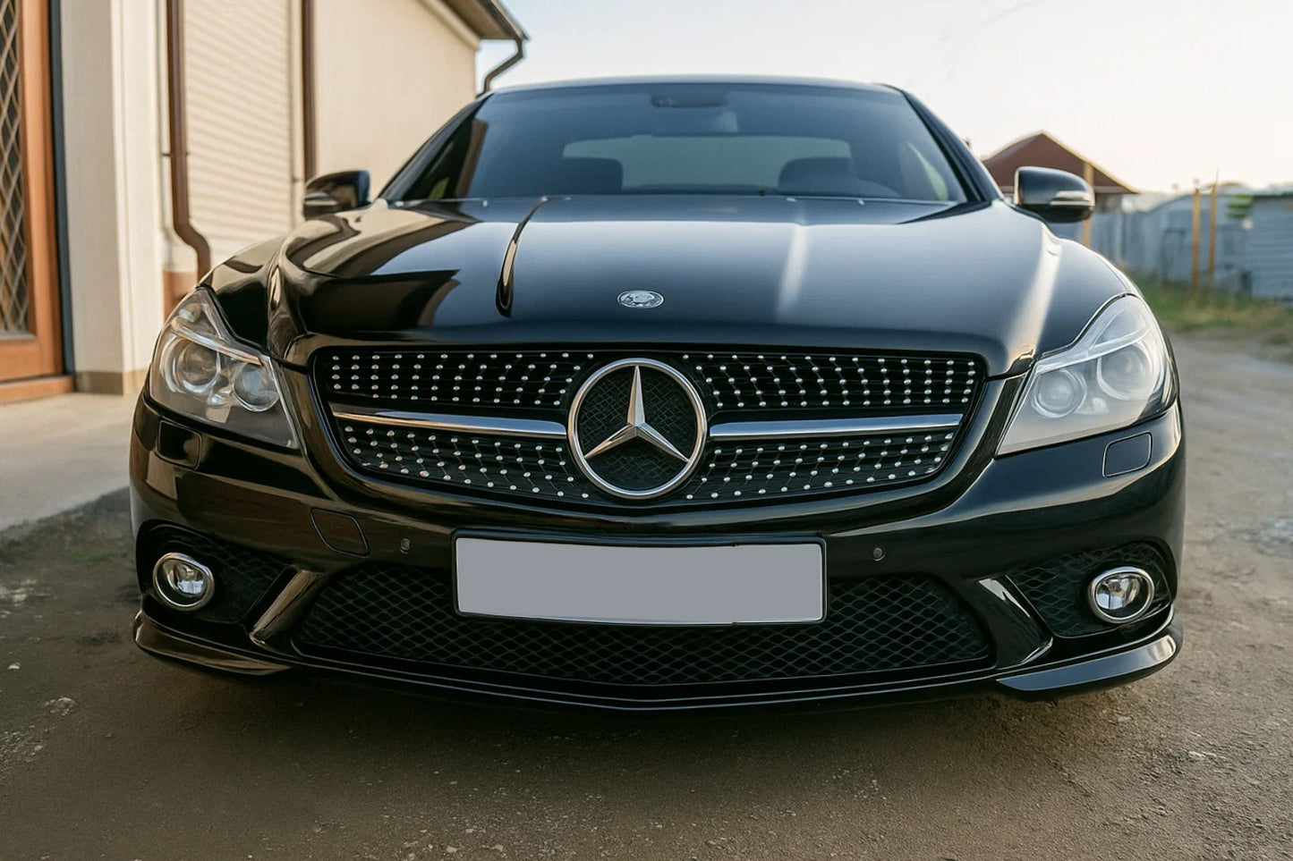 Front Grille Diamond Black (2008-2011) for Mercedes SL R230 2001-2011 - image 3