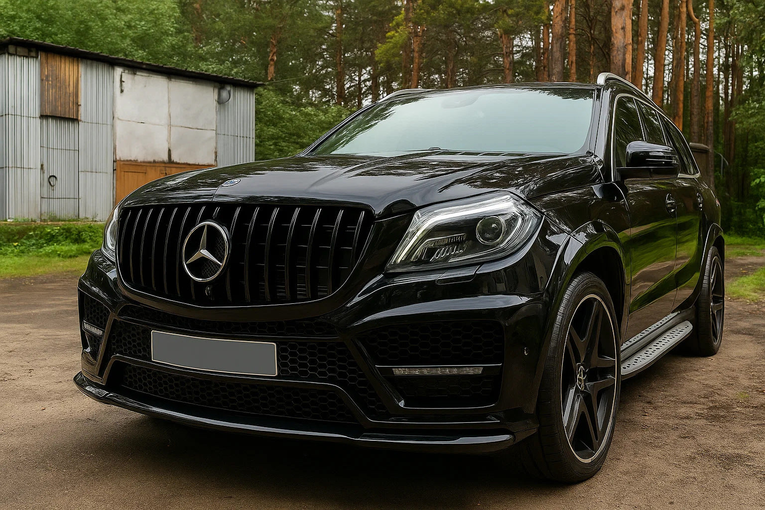 GT Panamericana Black front grille (for GL High) for Mercedes GL/GLS сlass X166 2012-2019 - image 1