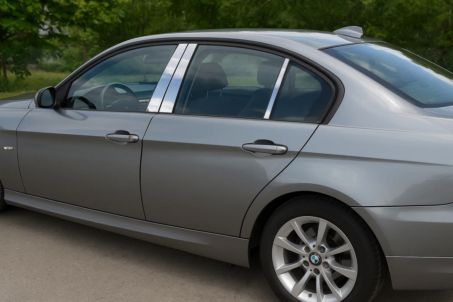 Stainless Steel Door Pillar Covers for BMW 3 Series E-90/91/92/93 2005-2011 - image 1
