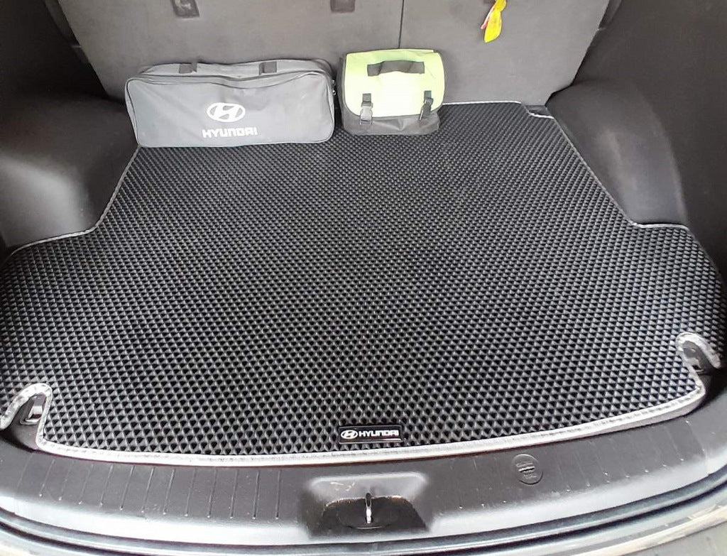 Trunk Mat (EVA, Black) (5-Seater) for Hyundai Santa Fe 2 2006-2012 - image 1