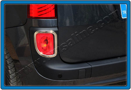 Edging of rear reflectors (2 pcs., stainless steel) for Renault Kangoo 2008-2020 - Reelken Auto