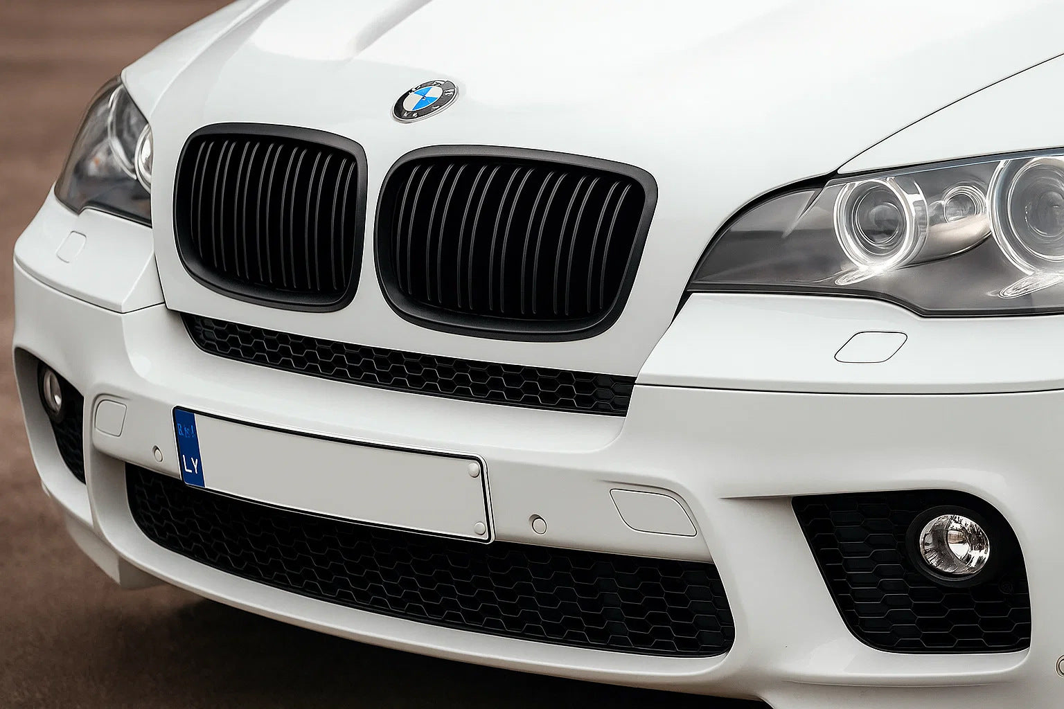 Kidneys M-Look V2 (Gloss Black) for BMW X6 E71 2008-2014 - image 1