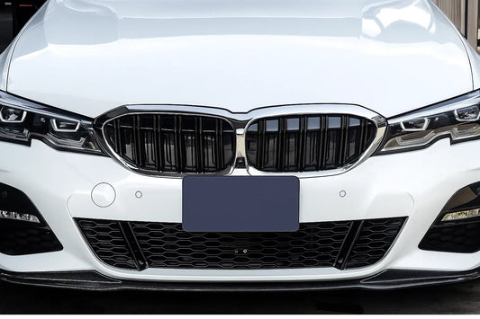 M-Look V2 Kidney Grilles (2018-2022, Gloss Black with Chrome Trim) for BMW 3 Series G20/G21 2018- - image 1
