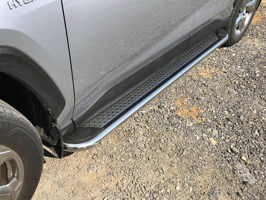 Maydos V2 side sills (2 pcs., aluminum with stainless steel) for Toyota Rav 4 2019- - Reelken Auto