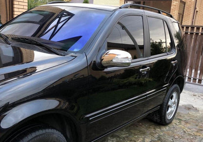 Mirror covers (2 pieces, stainless steel) for Mercedes ML W163 - Reelken Auto