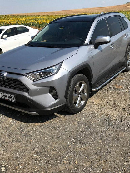 Maydos V2 side sills (2 pcs., aluminum with stainless steel) for Toyota Rav 4 2019- - Reelken Auto