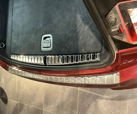 Cover on the rear threshold Carmos (stainless steel) for BMW iX (I20) 2022 - Reelken Auto