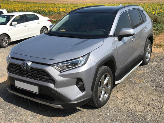 Lateral platforms Tayga Grey (2 pieces, aluminum) for Toyota Rav 4 2019- - Reelken Auto