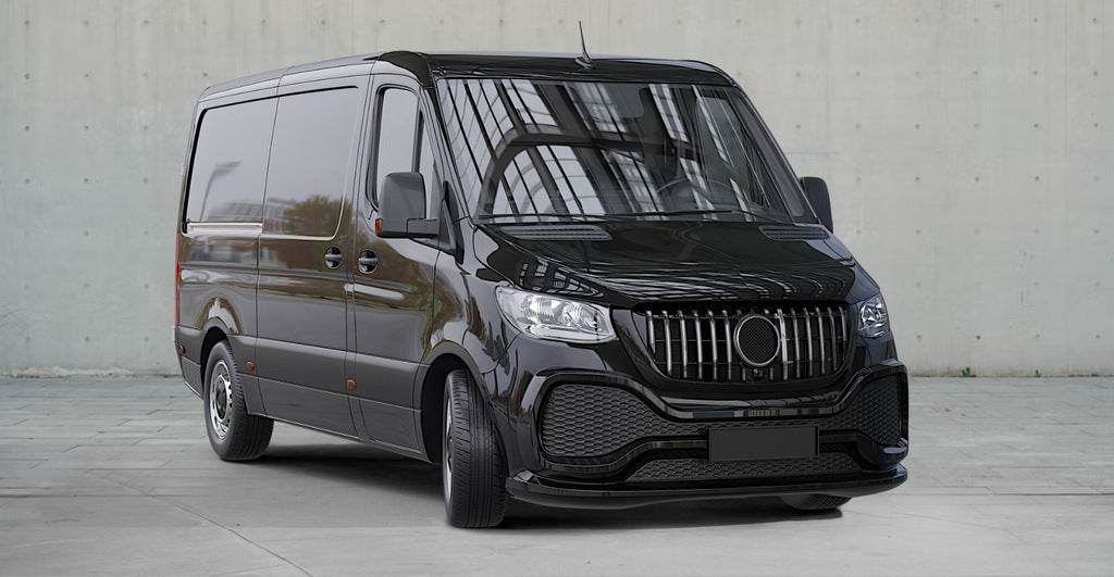 Front bumper with ABS grille (for painting) for Mercedes Sprinter W907/W910 2018↗ - Reelken Auto