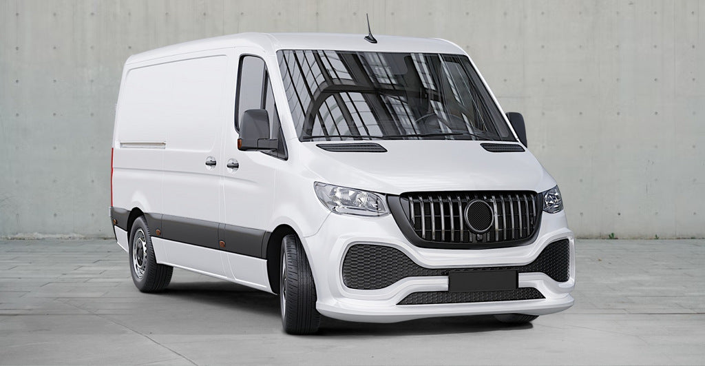 Front bumper with ABS grille (primed for painting) for Mercedes Sprinter W907/W910 2018- - image 7