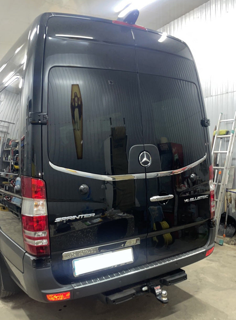 Rear window trim Carmos (2 pcs, stainless steel) for Mercedes Sprinter W906 2006-2018 - image 4