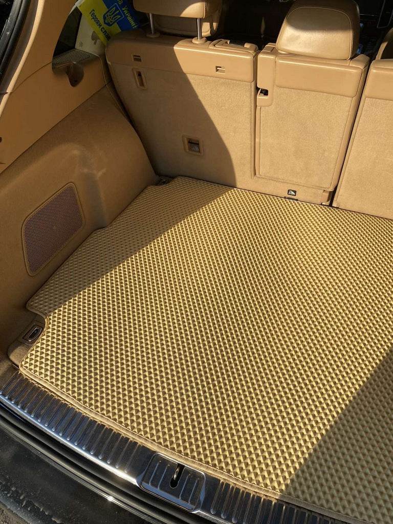Trunk mat with subwoofer (EVA, beige) for Porsche Cayenne 2010-2017 - Reelken Auto