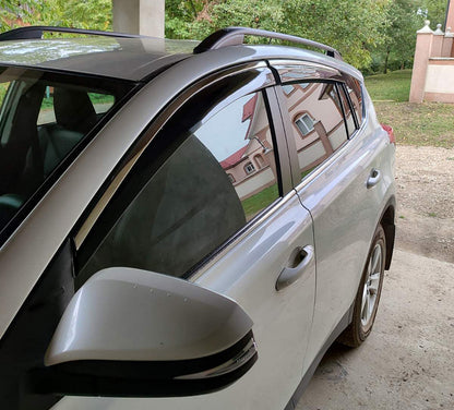Window deflectors with chrome trim (4 pcs, Niken) for Toyota Rav 4 2013-2018 - image 3