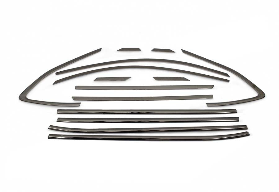 Window Moulding Trim OmsaLine (14 pcs, Stainless Steel) Black Chrome for Hyundai Tucson TL 2016-2021 - image 2