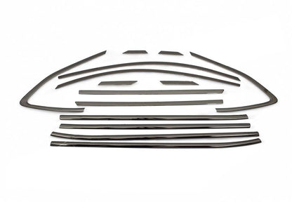 Window Moulding Trim OmsaLine (14 pcs, Stainless Steel) Black Chrome for Hyundai Tucson TL 2016-2021 - image 2
