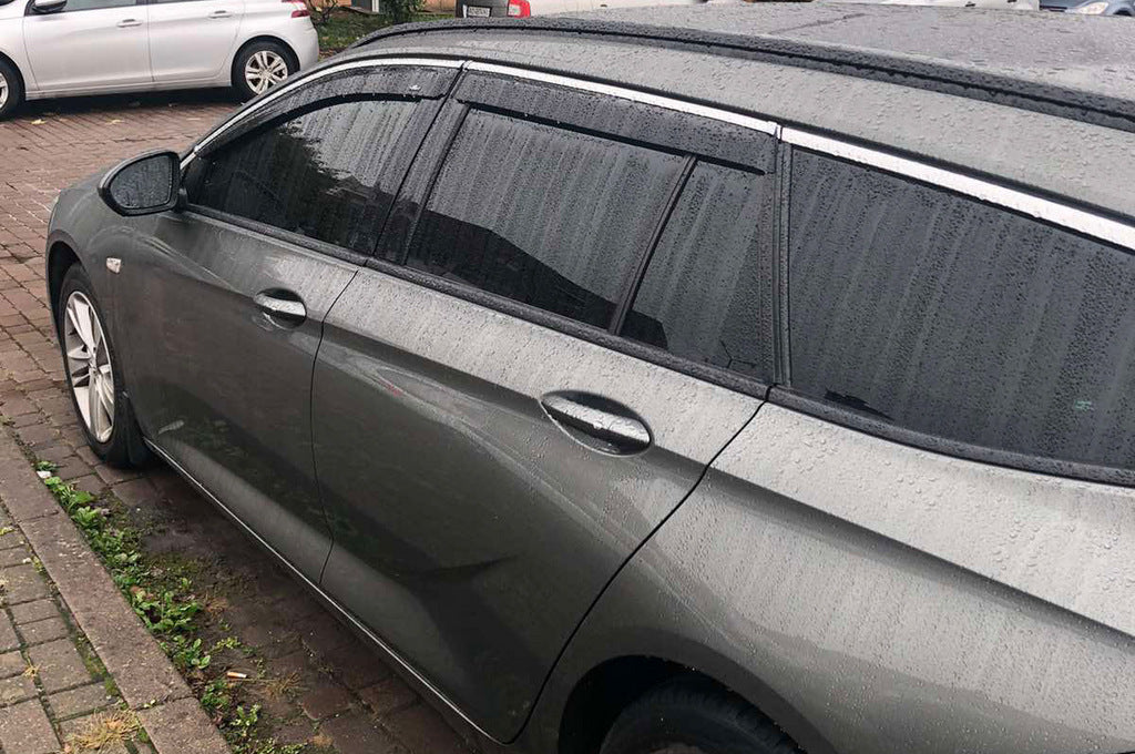 Window deflectors with chrome trim SW (4 pcs, HIC) for Opel Insignia 2017-2022 - image 1