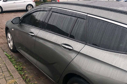 Window deflectors with chrome trim SW (4 pcs, HIC) for Opel Insignia 2017-2022 - image 1