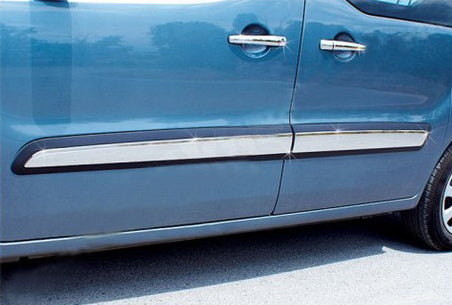 Door moldings (4 pcs., stainless steel) for Citroen Berlingo 2008-2018 - image 1