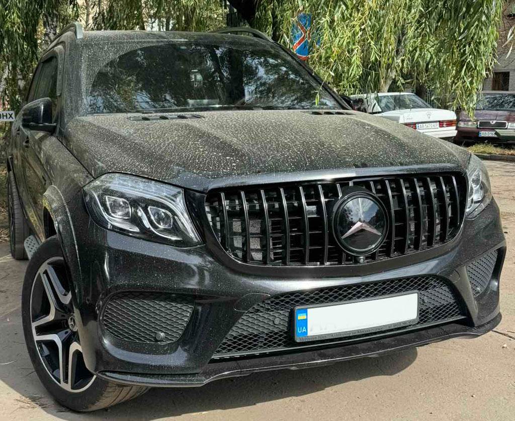 Front emblem under glass, black trim a0008880111 (For GLS) for Mercedes GL/GLS class X166 - Reelken Auto