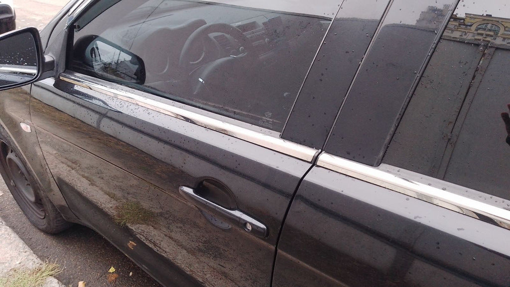 Exterior window trim stainless steel (4 pcs) for Mitsubishi Lancer X 2008- - image 1