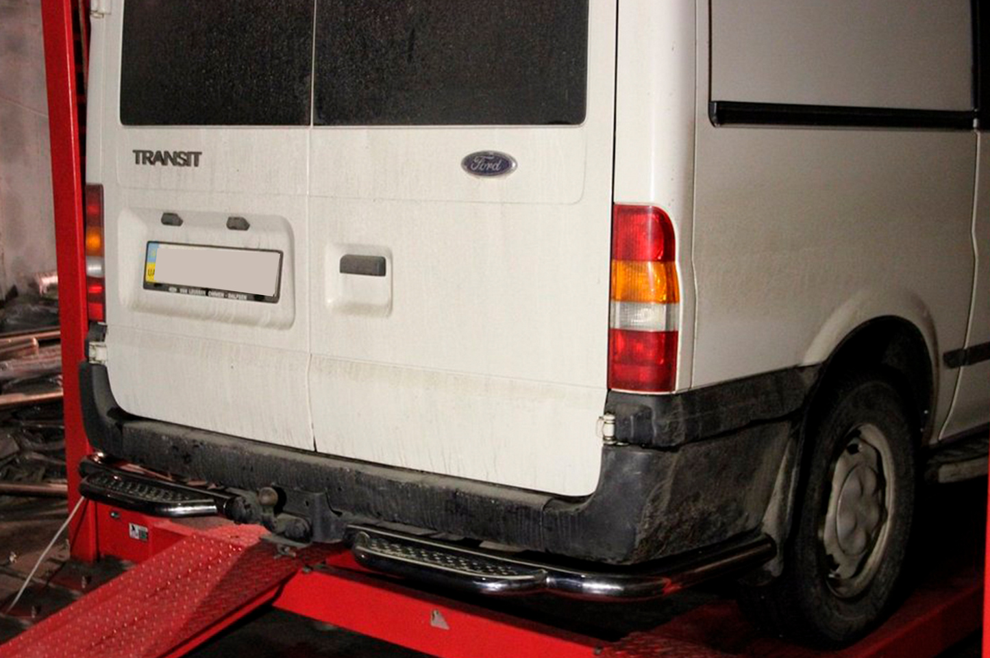 Rear protection step AK-Special (stainless steel) for Ford Transit 2000-2014 - image 2