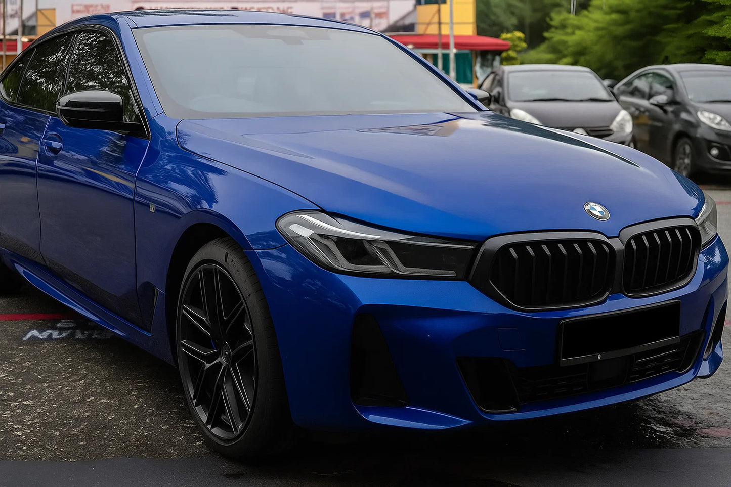 M-Look Kidney Grilles (2020-2023, Matte Black) for BMW 6 Series G32 2017- - image 1