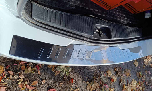 Rear Bumper Protector Carmos Stainless Steel for Renault Logan MCV 2013-2022 - image 1