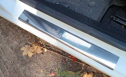 Door Sill Protectors Carmos V1 (4 pcs, Stainless Steel) for Renault Logan MCV 2013-2022 - image 1