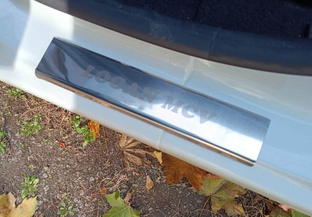 Door sill plates Carmos V1 (4 pcs., stainless steel) for Dacia Logan MCV 2013-2020 - Reelken Auto