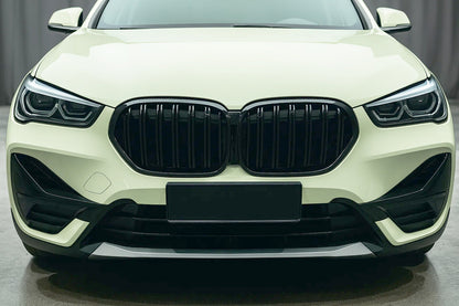 Kidney Grilles M-Look (2020-2022, Gloss Black) for BMW X1 F48 2015-2022 - image 1