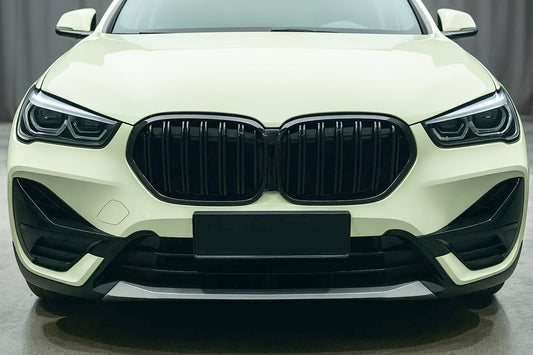 Kidney Grilles M-Look (2020-2022, Gloss Black) for BMW X1 F48 2015-2022 - image 1