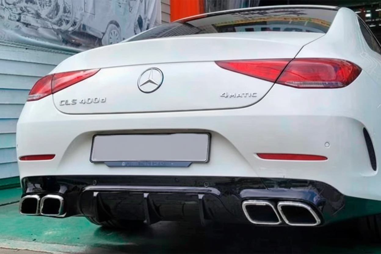 Rear diffuser with exhaust tips (GT63 Design) for Mercedes CLS C257 2018- - image 1