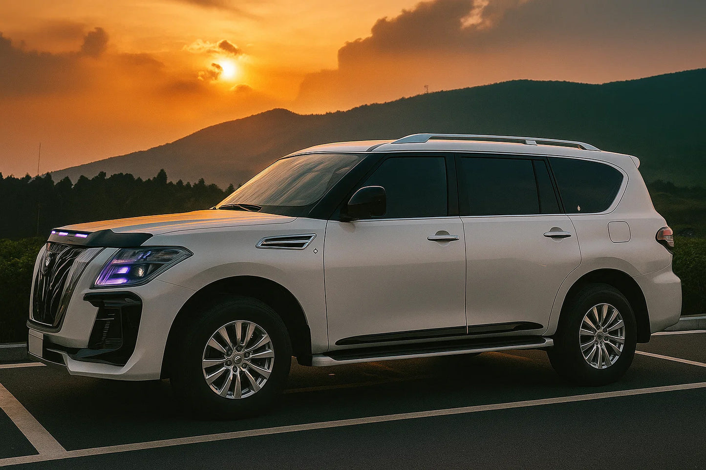 Door moldings (4 pcs, black) for Nissan Patrol Y62 2010-2024 - image 4