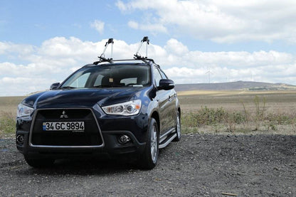 Side sills Tayga Grey (2 pieces, aluminum) for Mitsubishi Outlander 2006-2012 - Reelken Auto