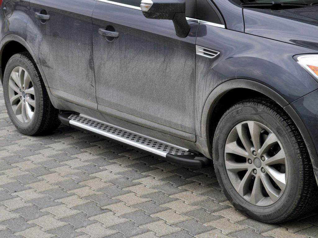 Side sills Allmond Grey (2 PCs Alu.) for Ford Kuga 2008-2013 - Reelken Auto